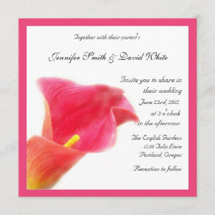 Red Calla Lily Wedding Invitation