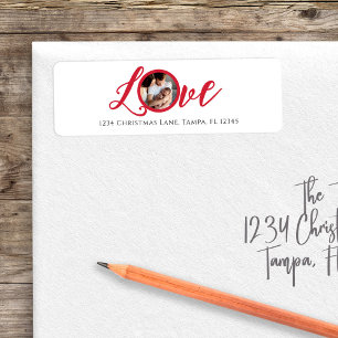 Red Calligraphy Script Photo Love
