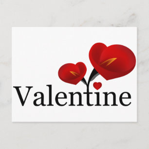 Red Cally Lilly Valentine Postcard