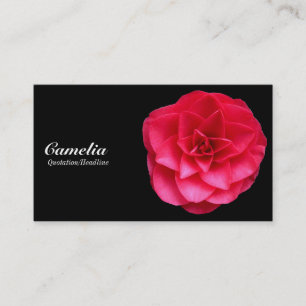 Red Camelia - Black and Dark Grey Business Card