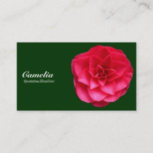 Red Camelia - Dark Green 003300 Business Card