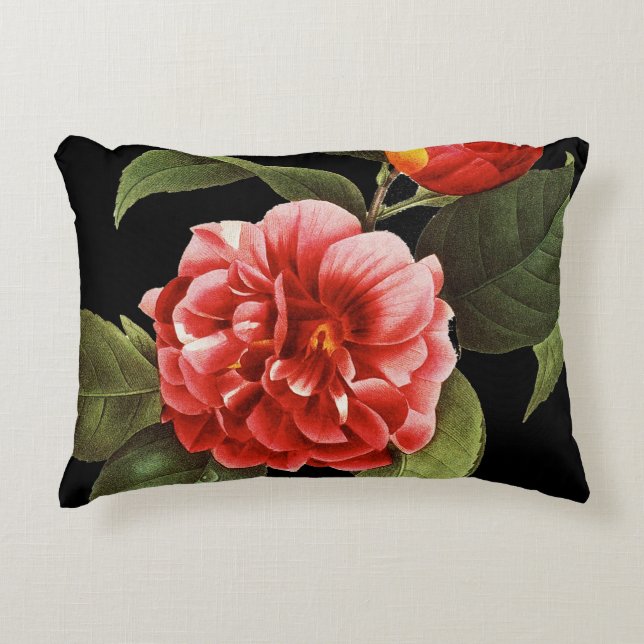 Red Camellia, 1833 Decorative Cushion (Front)