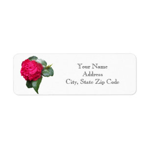 Red Camellia Flower Return Address