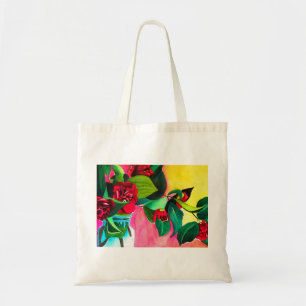 Red Camellias flower art Tote Bag