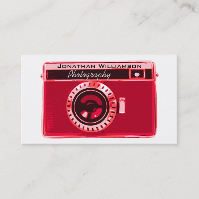 Red Camera Photography Business Cards (Front)