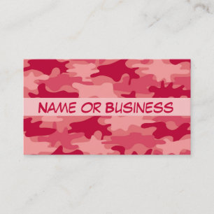 Red Camo Camouflage Name Personalised Business Card