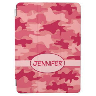 Red Camo Camouflage Name Personalised iPad Air Cover