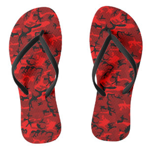 Red Camo Flip Flops