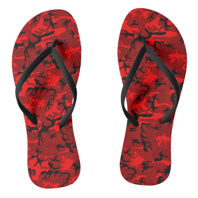 Red Camo Flip Flops (Footbed)