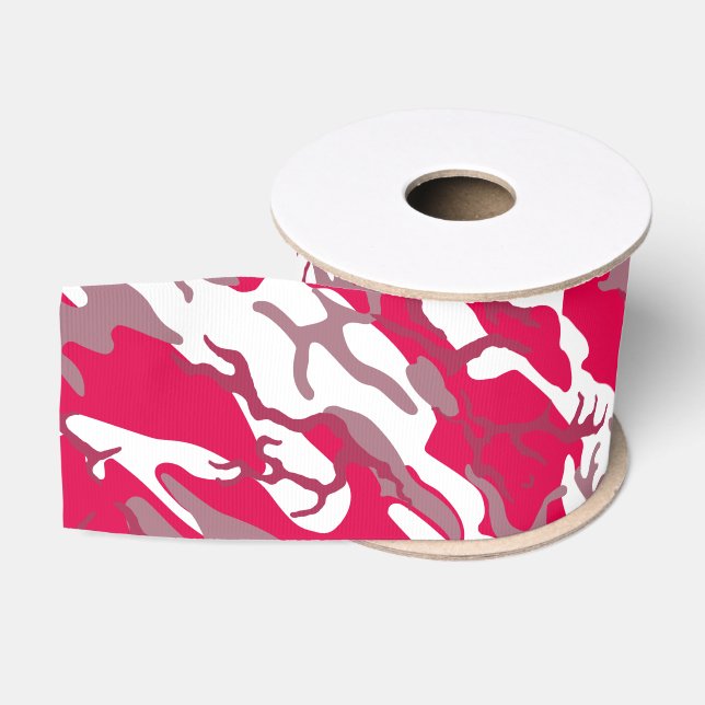 Red Camo Grosgrain Ribbon (Spool)