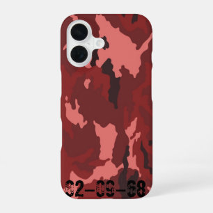 Red Camo Pattern Pink Maroon Camouflage iPhone 16 Case