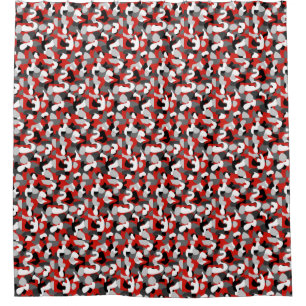 RED CAMO SHOWER CURTAIN