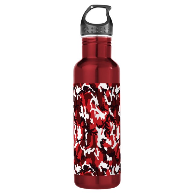Red Camo Steel 24 oz. water bottle (Front)