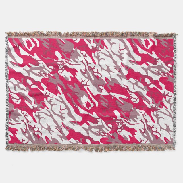 Red Camo Throw Blanket (Front)