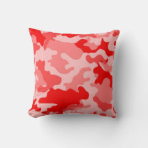 Red Camo Throw Pillow