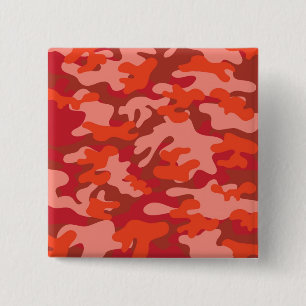 Red Camouflage 15 Cm Square Badge