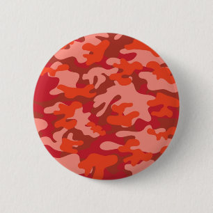Red Camouflage 6 Cm Round Badge