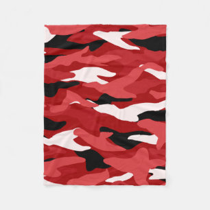 Red camouflage fleece blanket