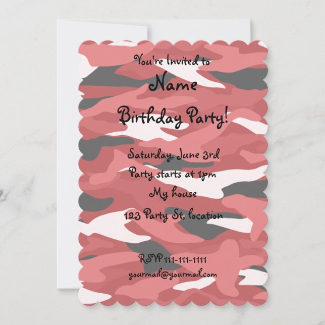 Red camouflage invitation (Front)