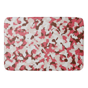 Red camouflage pattern bath mat