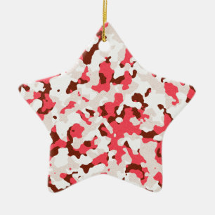 Red camouflage pattern ceramic tree decoration
