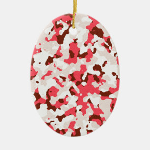Red camouflage pattern ceramic tree decoration