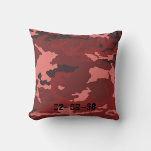 Red camouflage pattern cushion