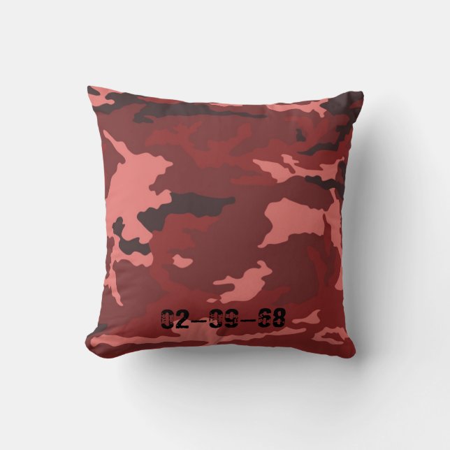 Red camouflage pattern cushion (Front)