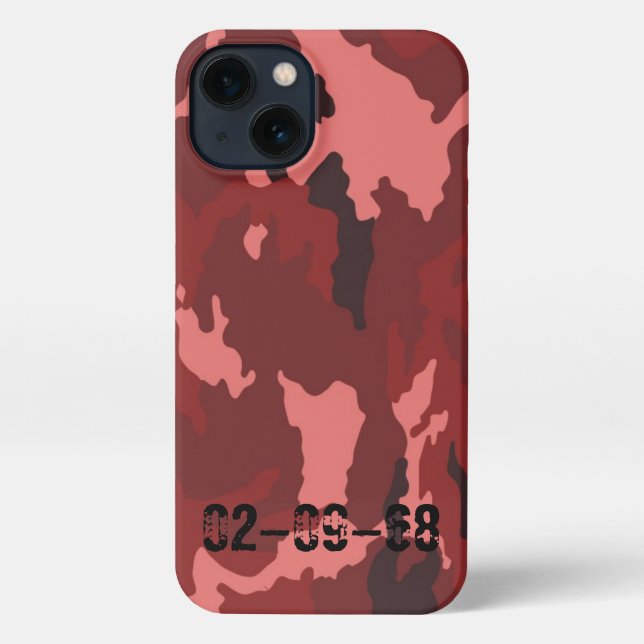 Red camouflage pattern iPhone case (Back)