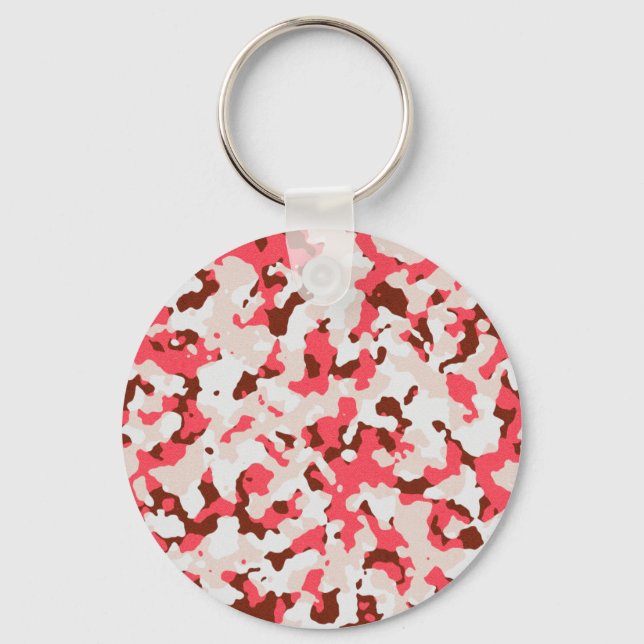 Red camouflage pattern key ring (Front)