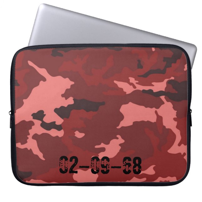 Red camouflage pattern laptop sleeve (Front)