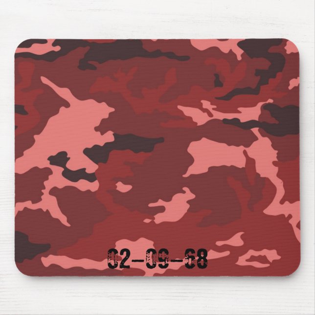 Red camouflage pattern mouse mat (Front)