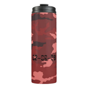 Red camouflage pattern thermal tumbler