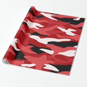 Red camouflage wrapping paper