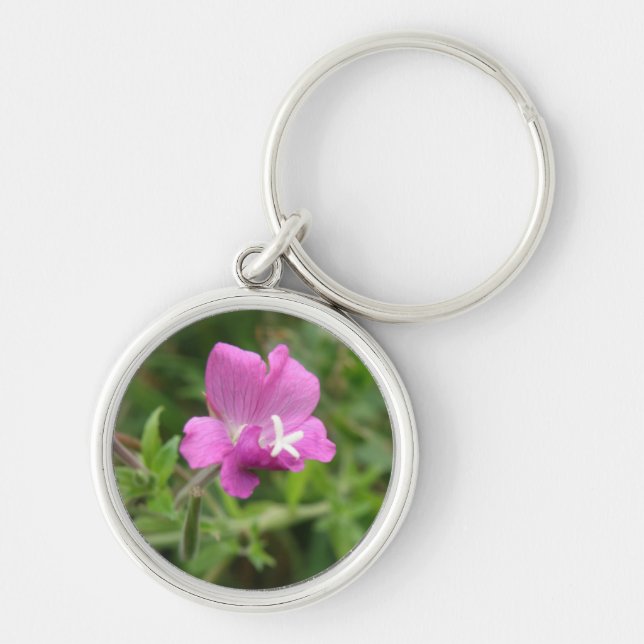 Red Campion Wildflower Keychain (Front)