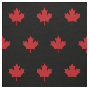 Red Canada leaf - black fabric