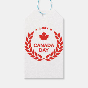 red canadian day maple leaf 1st july  gift tags