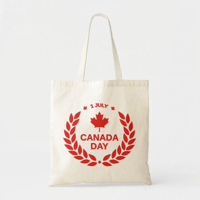 red canadian day maple leaf 1st july white  tote bag (Front)