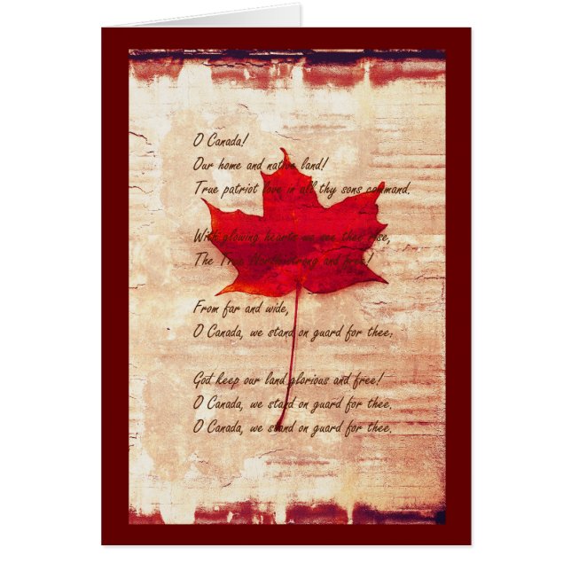 red canadian maple leaf with anthem (Front)