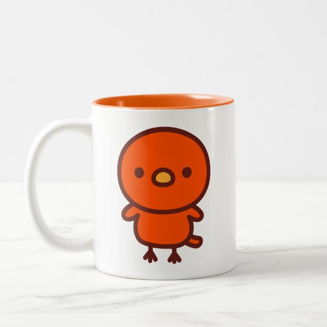Red canary Two-Tone coffee mug (Left)