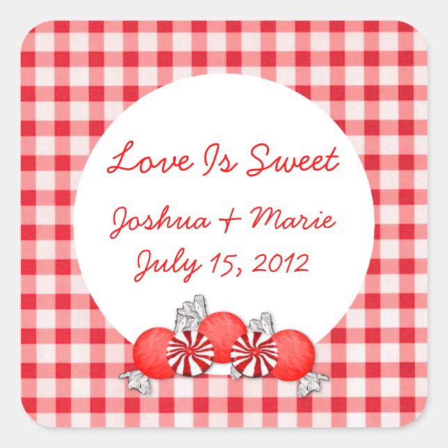 Red Candies Candy Buffet Sticker (Front)