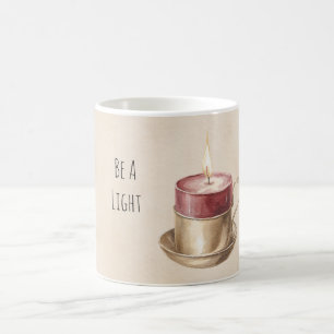 Red Candle in Gold Be A Light Coffee Mug