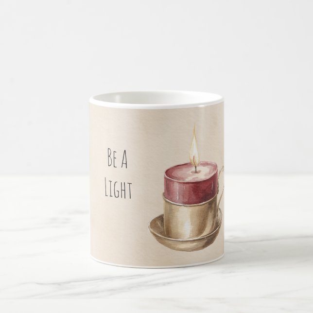 Red Candle in Gold Be A Light Coffee Mug (Center)