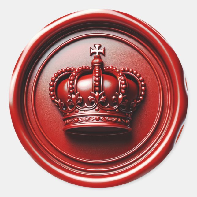 Red Candle Wax Drip Seal Royal Crown Birthday (Front)
