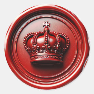 Red Candle Wax Drip Seal Royal Crown Wedding
