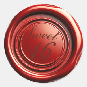 Red Candle Wax Seal Drip Sweet 16 Wedding