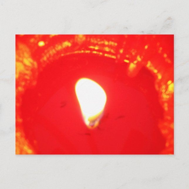 Red Candlelight, Flame , Candle, Christmas Love Holiday Postcard (Front)
