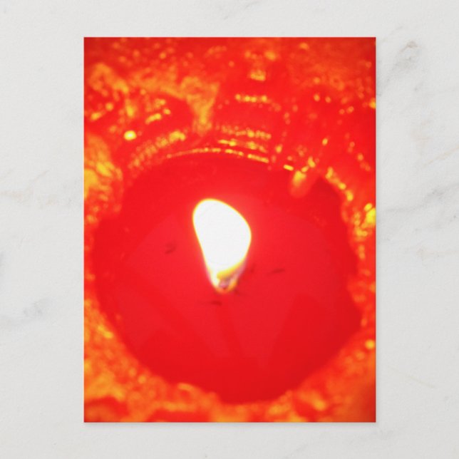 Red Candlelight, Flame , Candle, Christmas Love Holiday Postcard (Front)