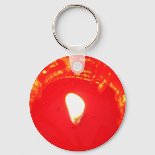 Red Candlelight, Flame , Candle, Christmas Love Key Ring (Front)