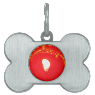 Red Candlelight, Flame , Candle, Christmas Love Pet Tag